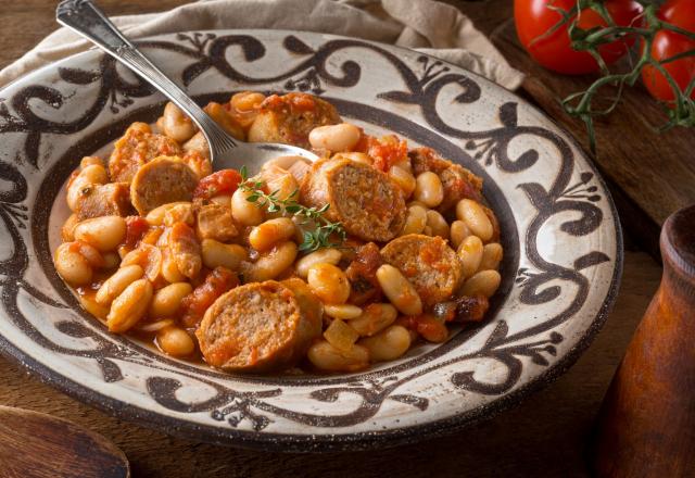 Cassoulet réconfortant à la tomate et haricots blancs au Cookeo