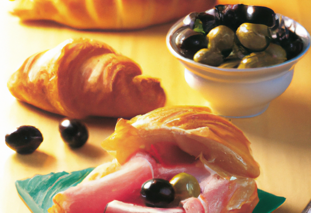 Croissant jambon cru et olives