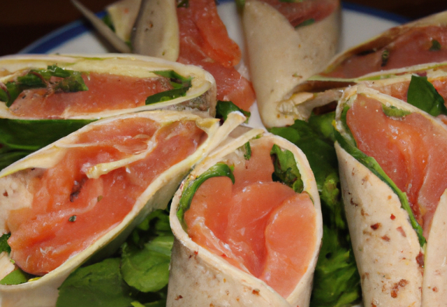 Wraps au saumon fumé maisons