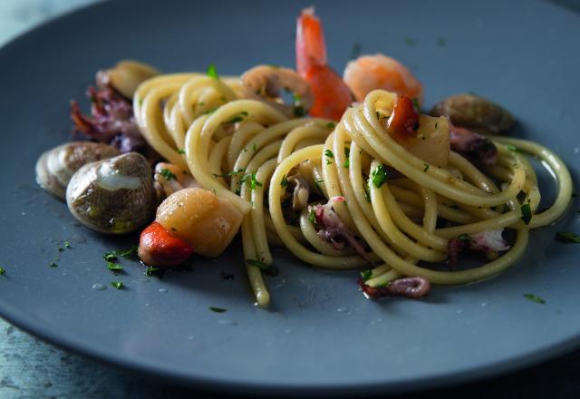 Spaghettis aux fruits de mer et piment