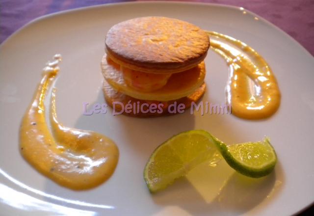 Mille-feuille de scampis à l'orange