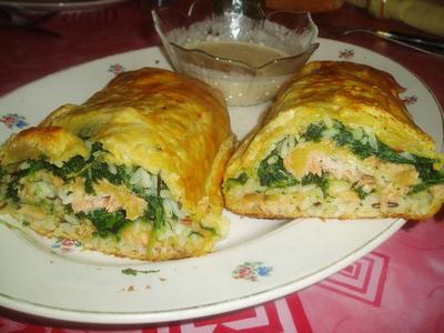 Roulade feuilletée au saumon