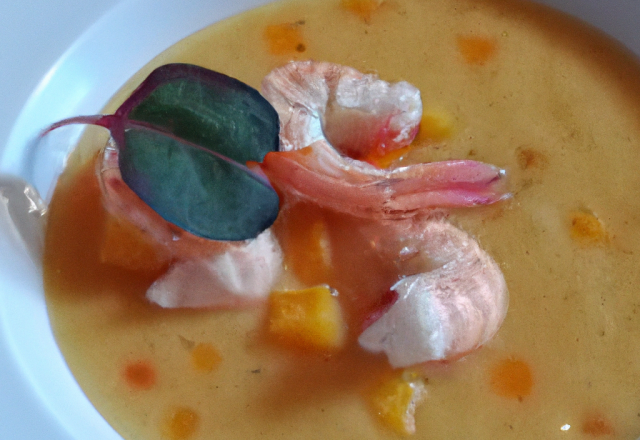 Soupe de chapon aux langoustines et sauce nantua