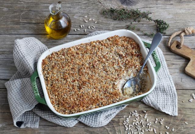 Gratin de chou-fleur, quinoa et amandes