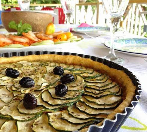 La tarte à la courgette, pâte brisée au thym