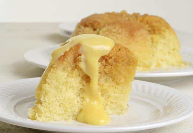 Treacle sponge cake au micro-ondes et sa crème custard