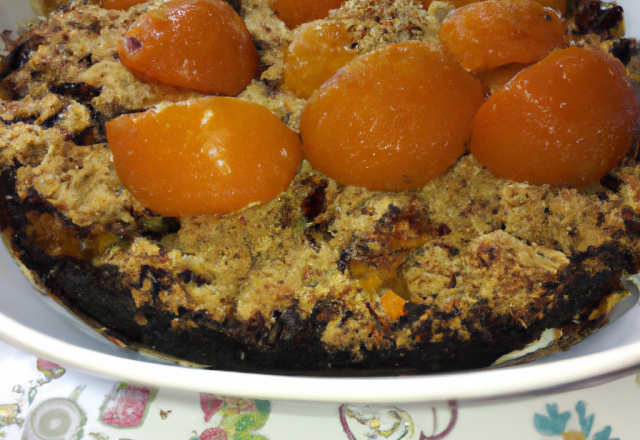 Crumble tout chocolat aux abricots