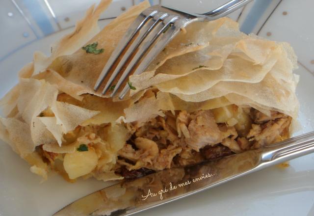 Rouelle de porc et pommes de terre confites en pastilla