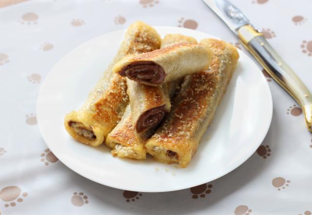 Roulés de pain perdu au nutella