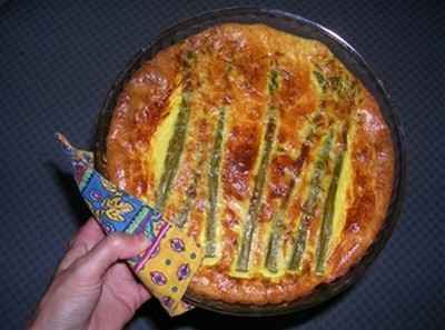 Le clafoutis au crabe et asperges