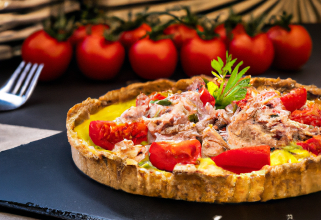 Tarte au thon et tomates