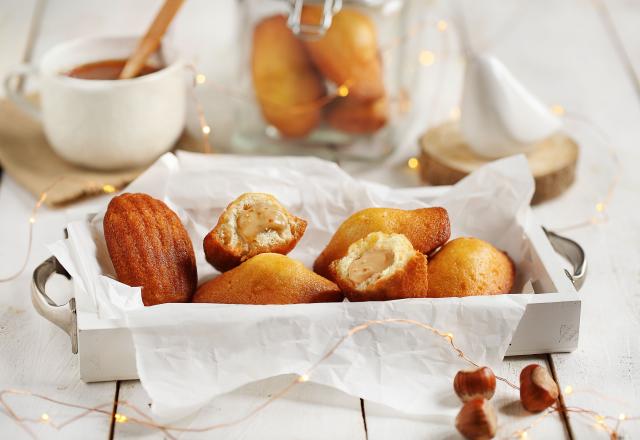 Madeleines fourrées à la noisette