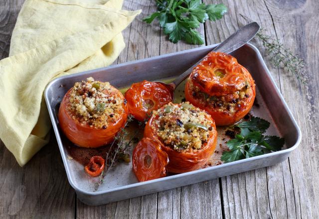 Tomates farcies au Quinoa et Lentilles