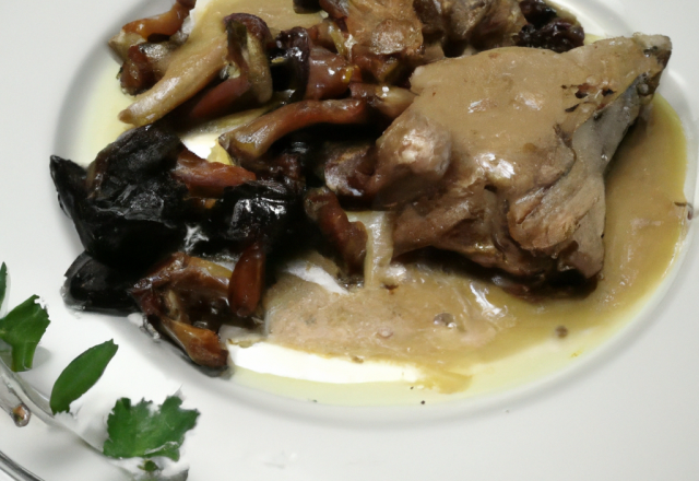 Suprêmes de chapon poêlés au vin blanc et sa sauce aux morilles 