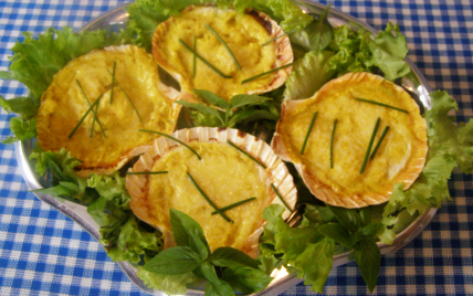 Œufs de cailles aux noix de Saint-Jacques