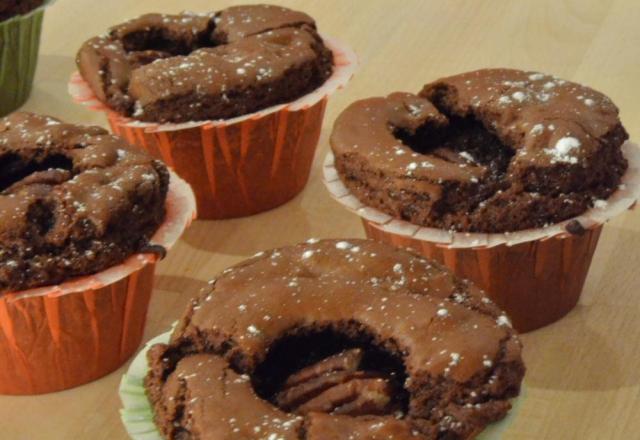 Fondant au chocolat et noix de pécan