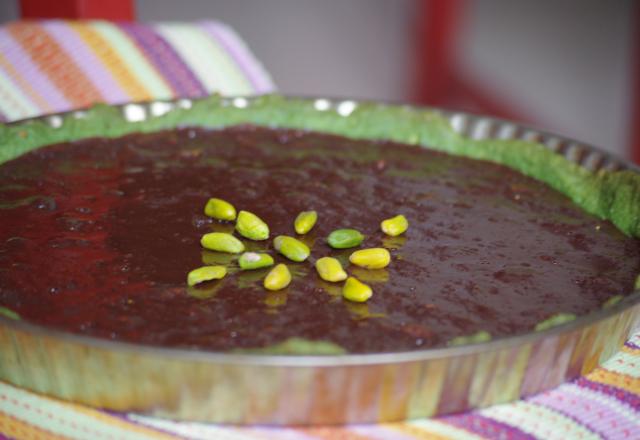 Tarte au chocolat & pistache