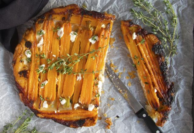 Tarte tatin aux carottes feta ricotta