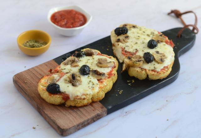 Tartines de chou-fleur façon pizza