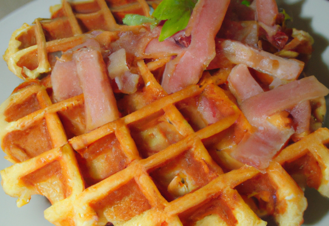 Gaufres de pomme de terre au jambon