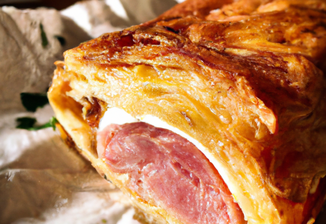 Feuilleté au jambon et fromage