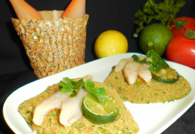 Filets de tacaud en taboulé vert