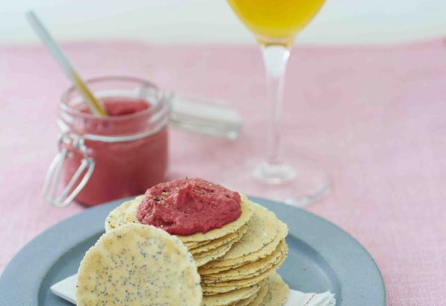 Water crackers aux graines et Houmous de betterave