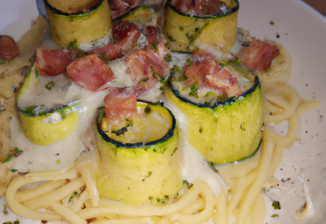 Courgettes carbonara