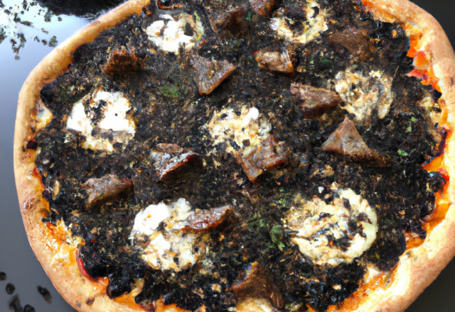 Pizza à la tapenade noire