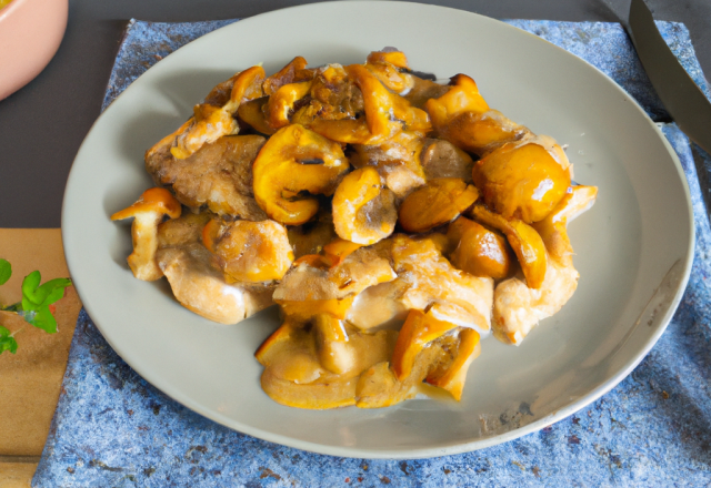 Poulet moutarde - champignons