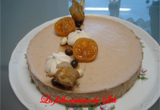 Gâteaux aux marrons, insert crème brulé vanille rhum et mandarines confites