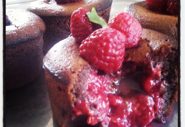 Fondant chocolat au cœur de framboise sans Lactose