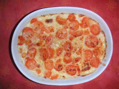 Gratin de carottes et lard fumé