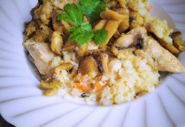 Riz au poulet champignons