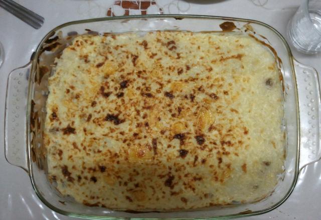 Gratin au riz et à la viande hachée