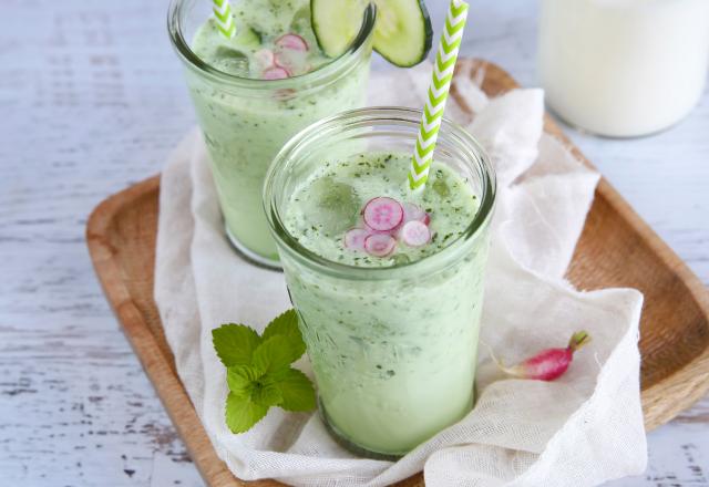 Smoothie vert au lait de chèvre