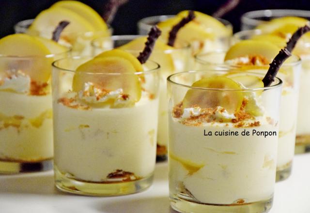 Tiramisu aux poires flambées à la liqueur de poires Williams et spéculoos