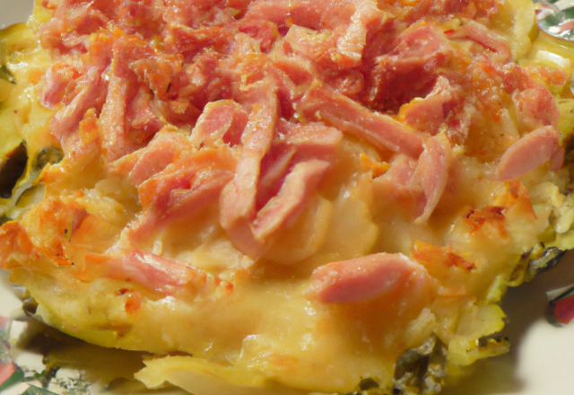 Gratin de chou fleur au jambon