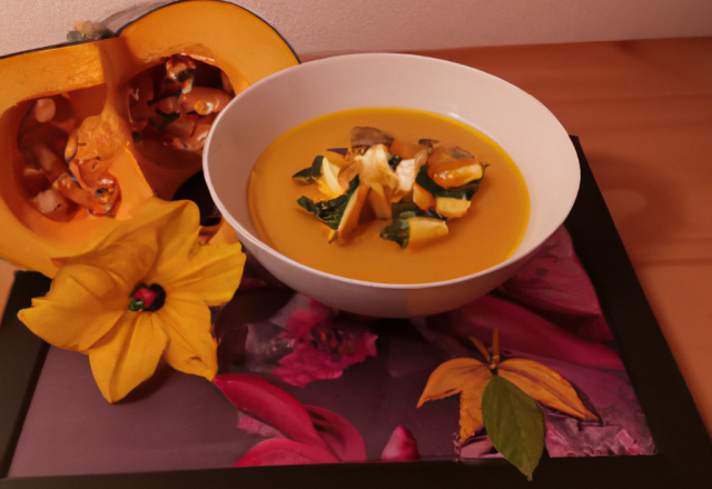 Soupe de courge à la pomme et au gingembre