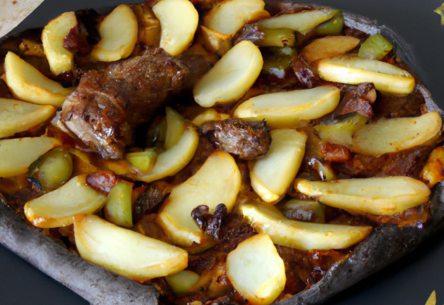 Pizza aux boudins noirs, pommes et patates douces