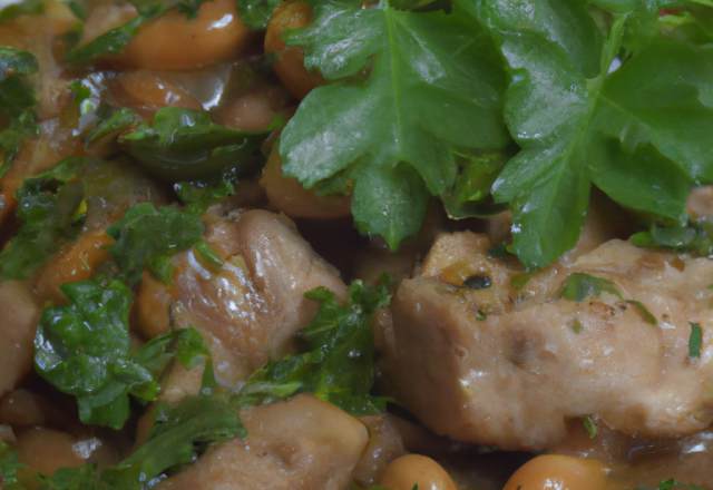 Sauté de veau aux fèves et aux herbes