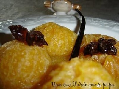 Mandarines confites, caramel aux épices