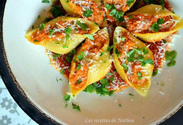 Conchiglioni farcis au thon et au chèvre