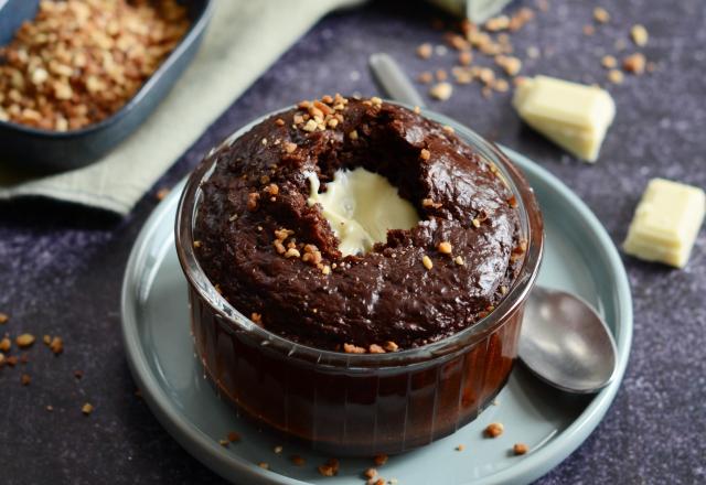 Brownie healthy express coeur coulant au chocolat blanc