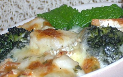 Daphinois chèvre doux gratiné à la menthe fraîche