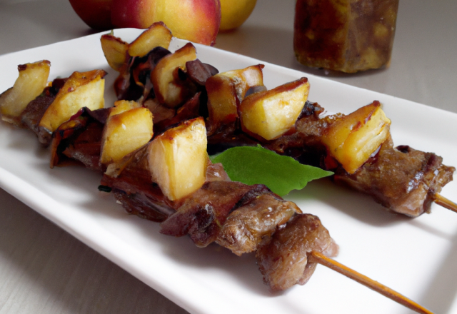 Brochette d'agneau au Chutney de pommes