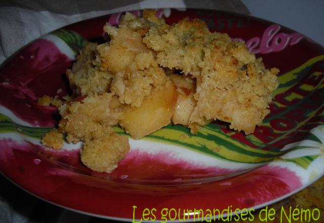 Crumble aux pommes à la noix de coco