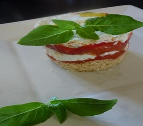 Mille-feuilles tomates et chèvre