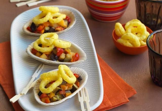 Mini crumbles de soufflés apéritifs aux légumes du soleil