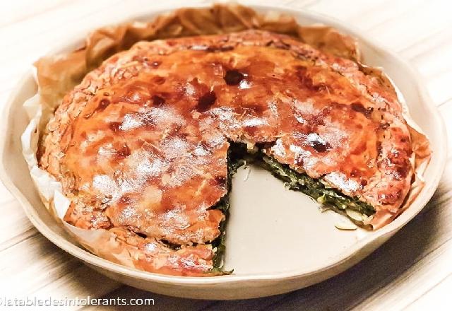 Tourte aux blettes et aux épinards sans gluten ni lactose ni oeuf